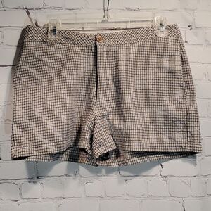 Relay the blues 90s plaid linen blend shorts